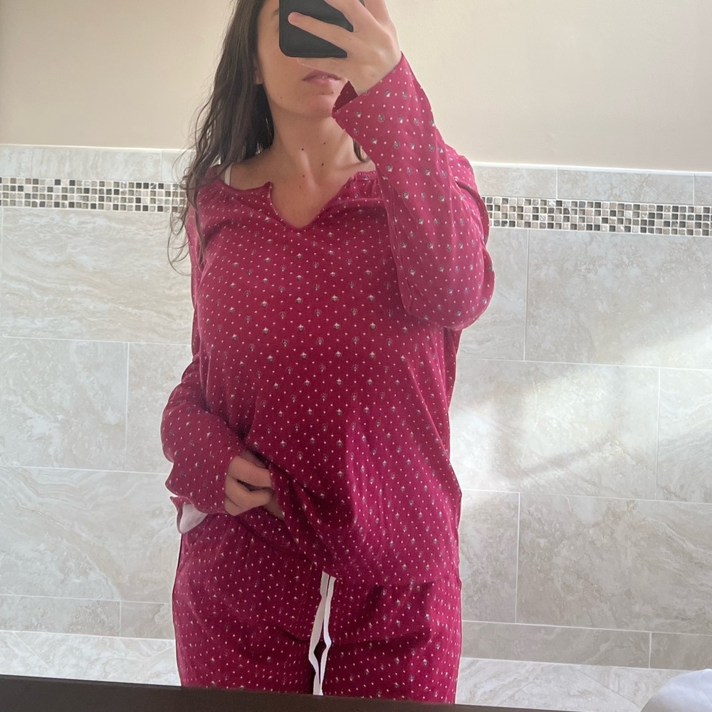 Matching red pajama set